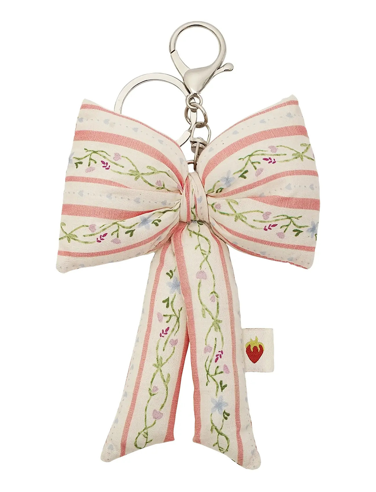 Maanesten Fabric Bow Keychain Summer Stripes Peach, One Size, Cream, Tilbehør > Nøgleringe & Bag Charms, Dame