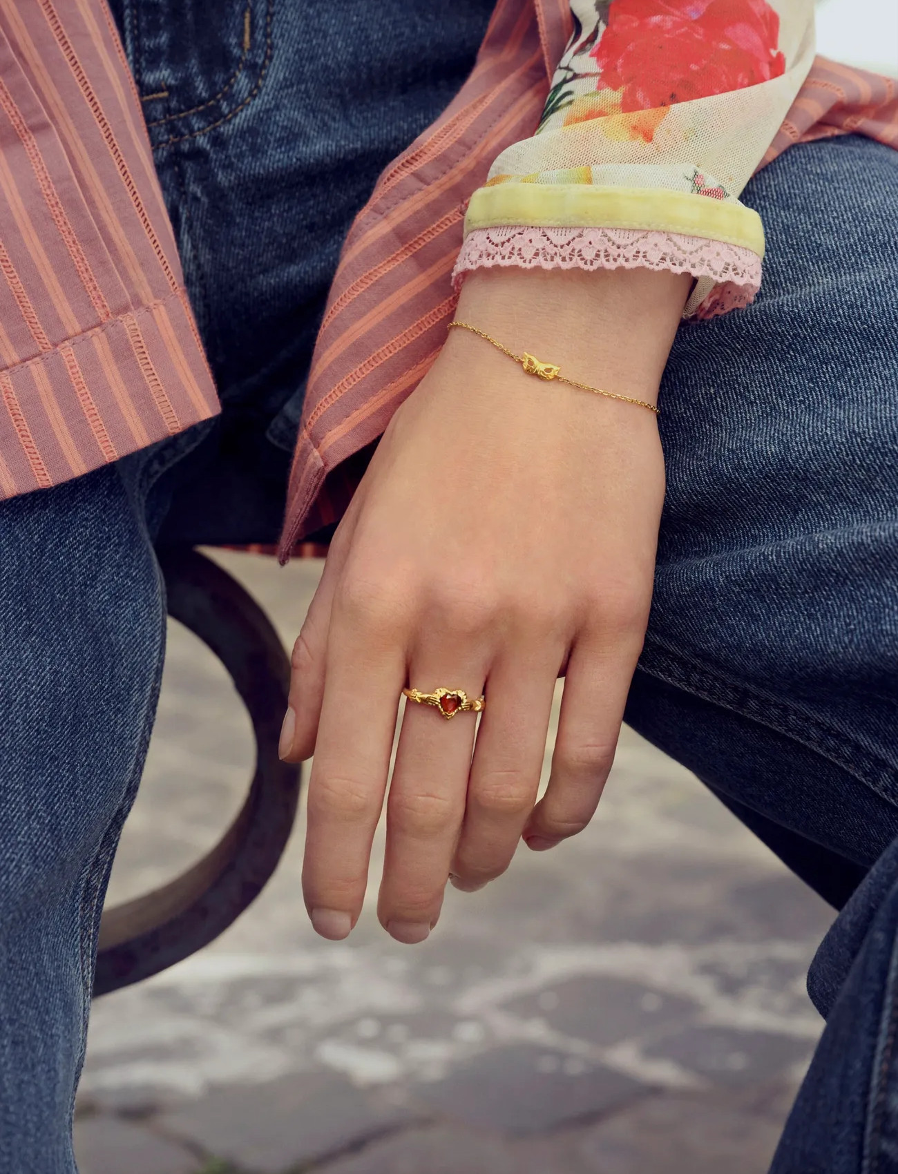 Maanesten Paris Bracelet, One Size 16 - 19 cm, Gold, Armbånd > Kædearmbånd, Dame