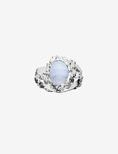 Goddess Ring Blue Lace Agate - ringer - silver