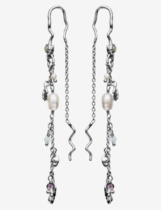 Poppy Earring - pērļu auskari - silver