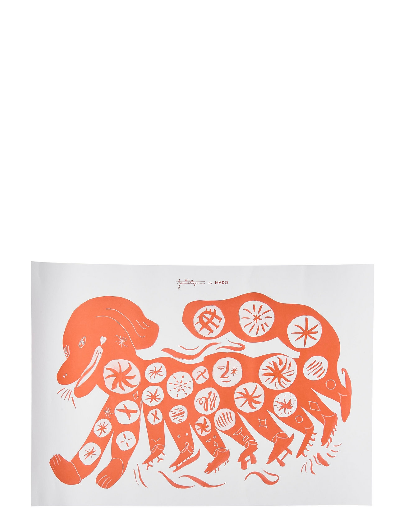 Four Creatures - Red - 50X70 Orange MADO
