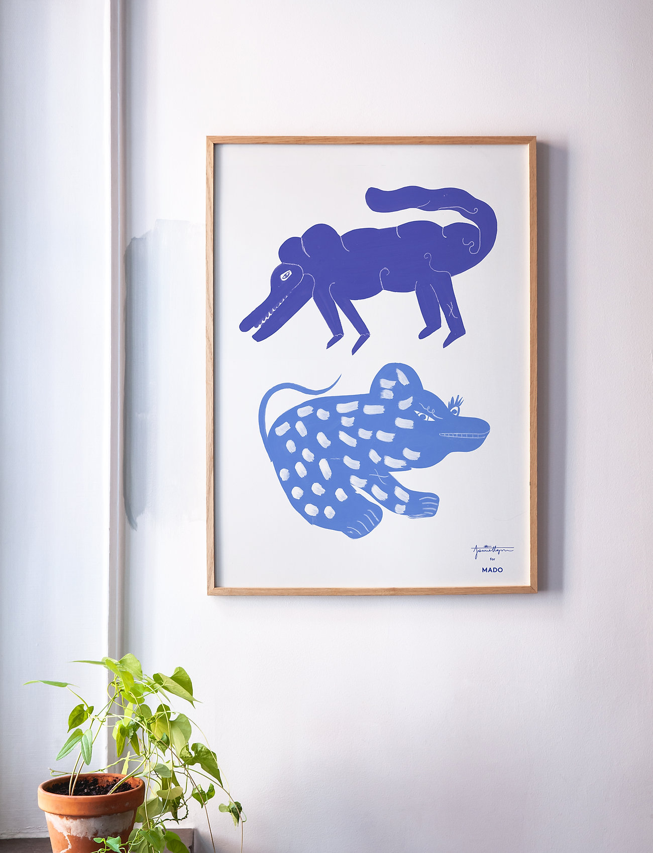 MADO Two Creatures - Blue - 50X70, 50X70 cm, Blue, Plakater Og Rammer > Plakater, Børn