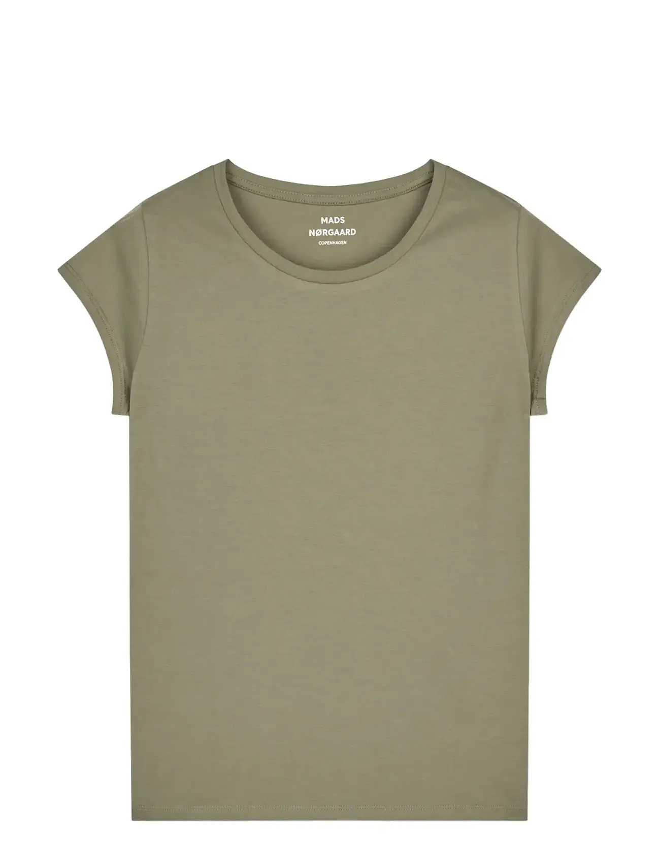 Mads Nørgaard Fine Jersey Teasy Tee Fav, M, Khaki green, T-Shirts & Toppe > Kortærmede, Dame