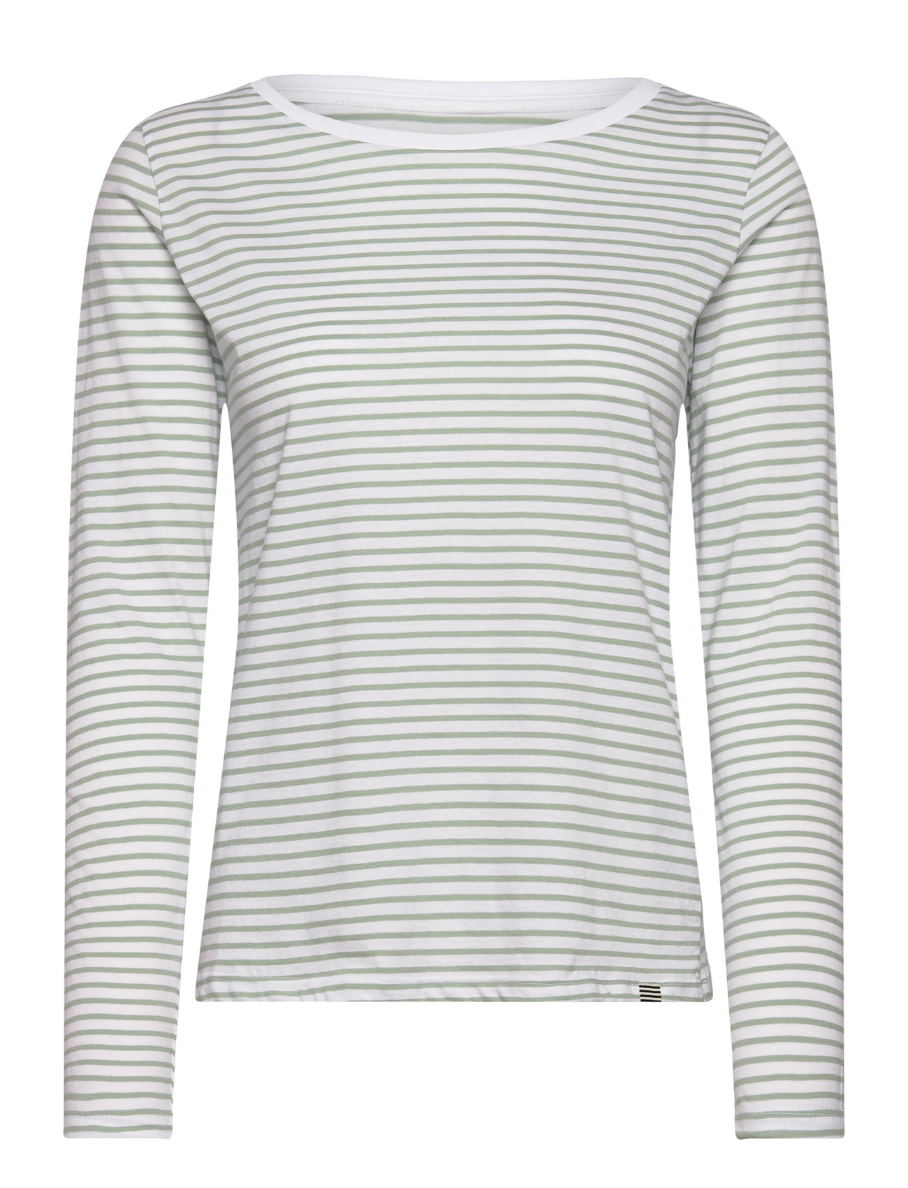 Organic Jersey Stripe Tenna Tee Fav Tops T-shirts & Tops Long-sleeved Green Mads Nørgaard