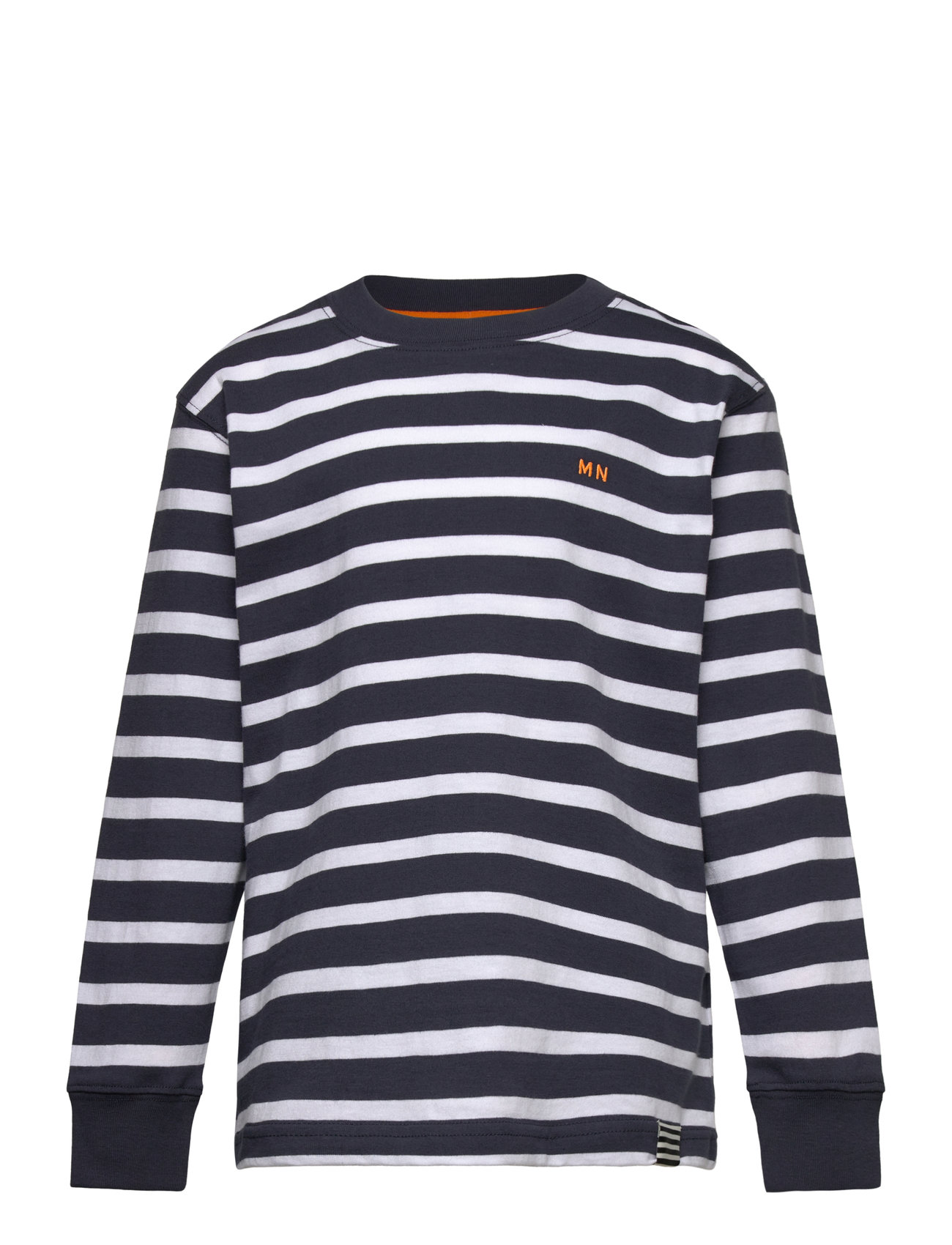 Mads Nørgaard Cotton Jersey Stripe Carlito Tee Ls Marinblå