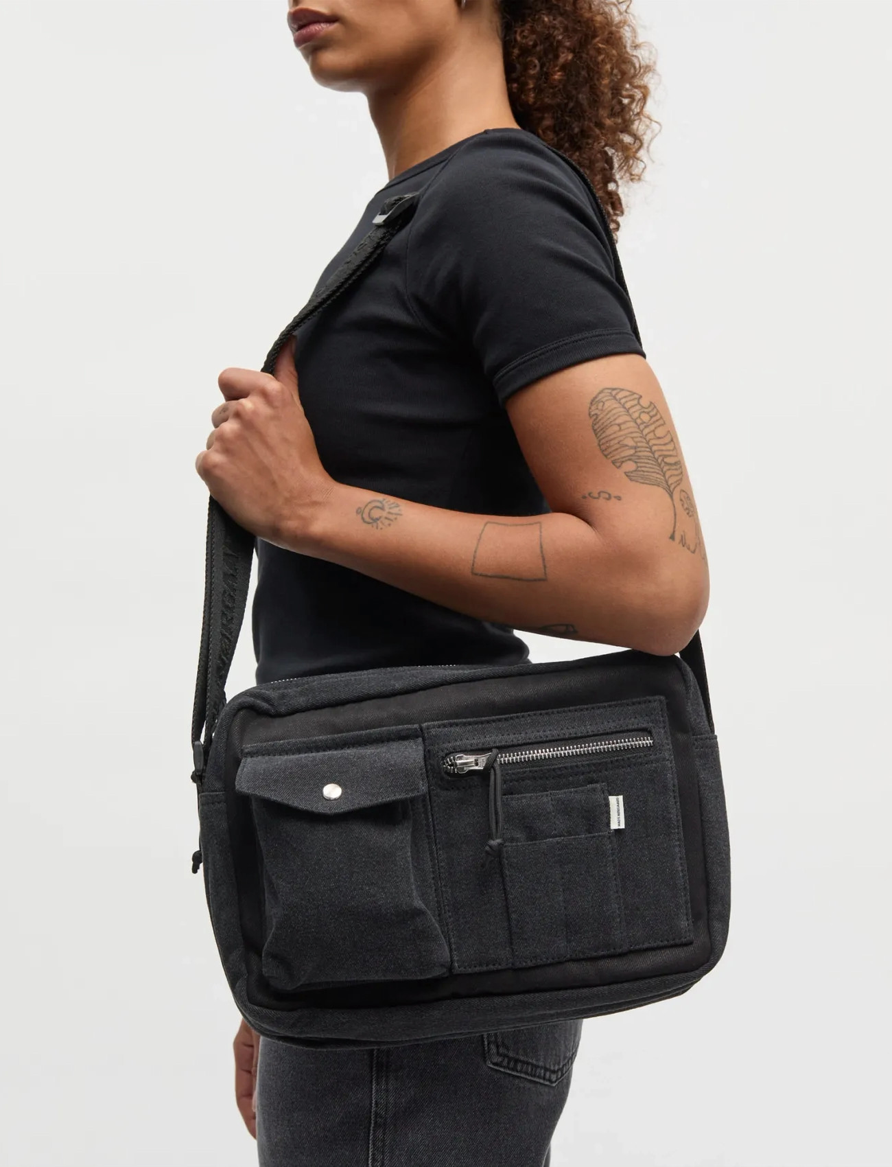 Mads Nørgaard Copo Denim Cappa Bag, One Size, Black, Tasker > Crossbody-Tasker, Dame