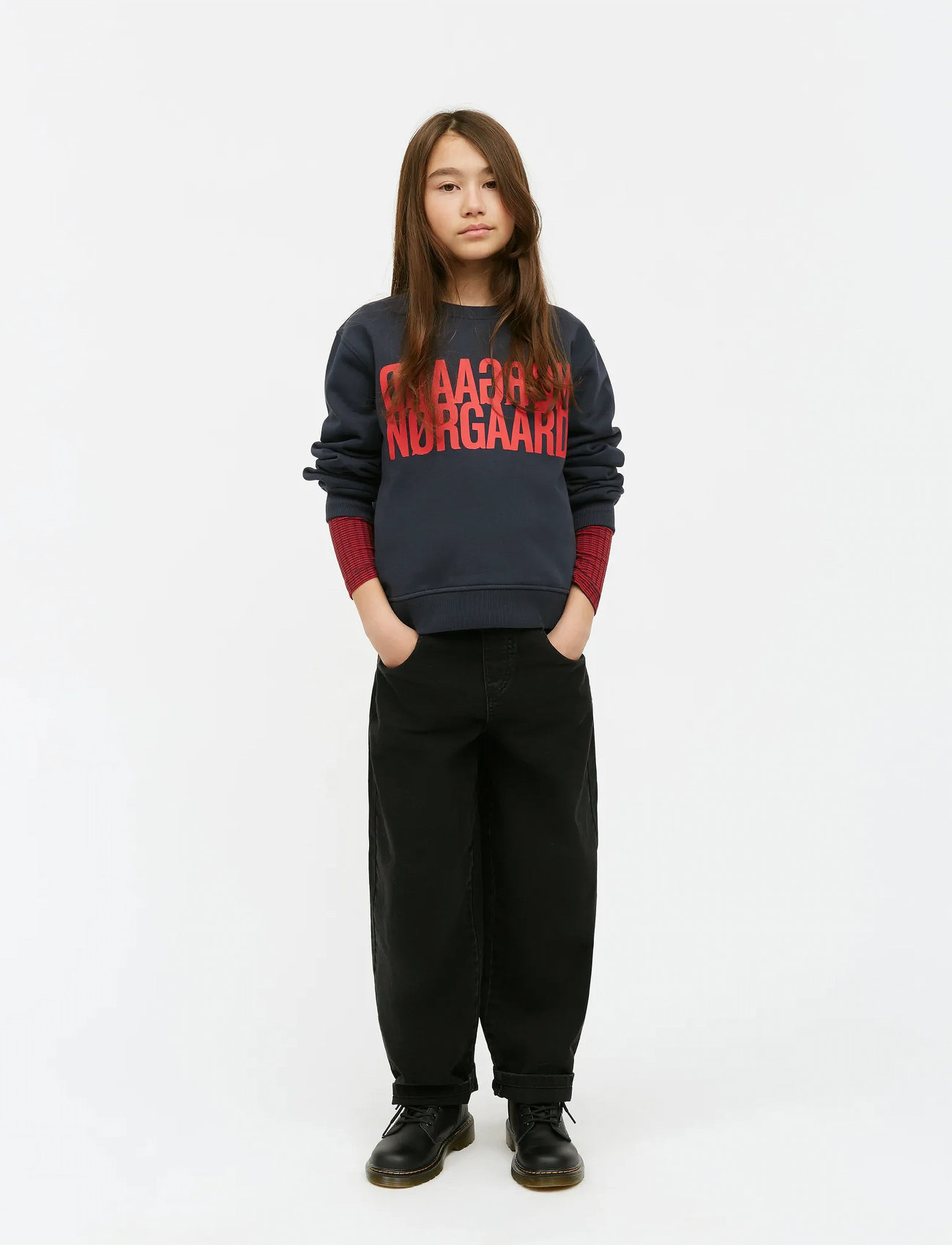 Mads Nørgaard Original Sweat Talinka Sweatshirt, 4, Navy, Sweatshirts & Hættetrøjer > Sweatshirts, Børn
