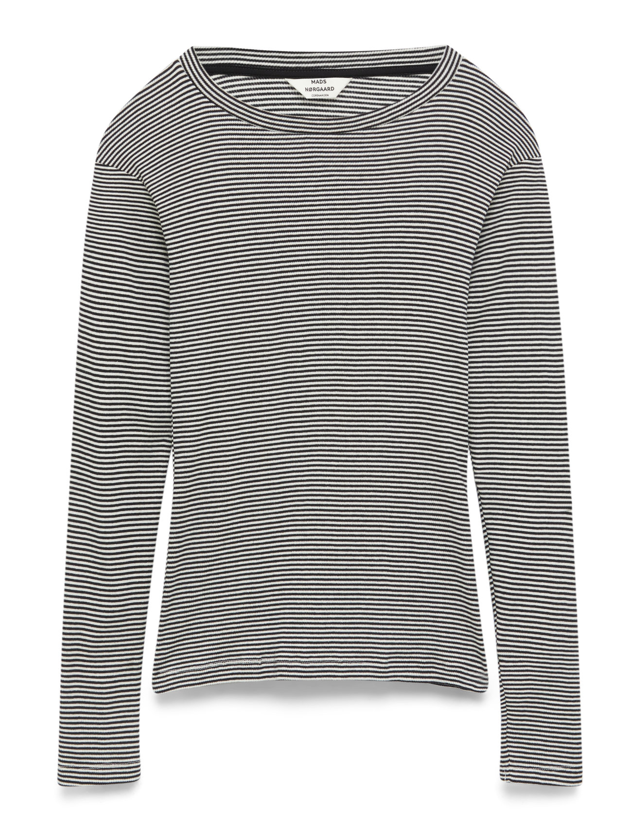 MADS NØRGAARD 2X2 Baumwolle Stripe Tuba Tee Ls Weiß - XS - Damen