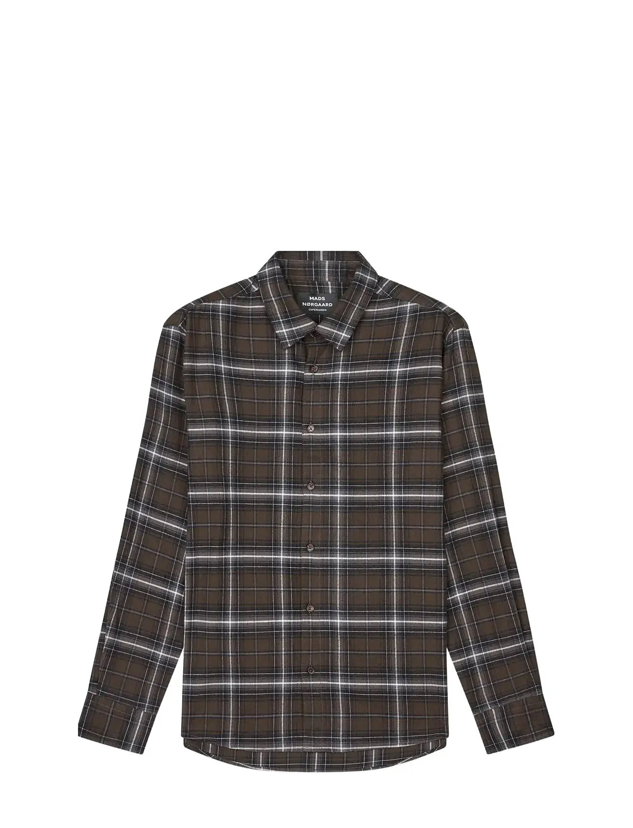 MADS NØRGAARD Baumwolle Flannel Check Sune Shirt Braun - L - Herren