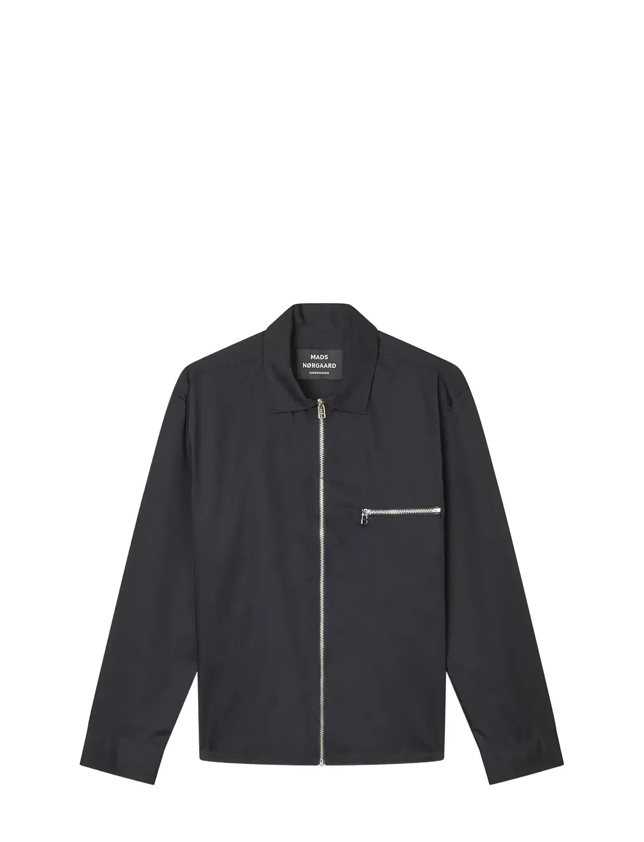 MADS NØRGAARD Narrow Twill Dexter Zip Shirt Schwarz - XL - Herren