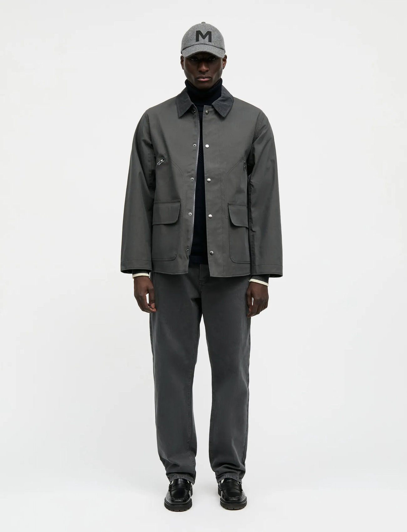 Mads Nørgaard Repellent Weave Wilson Zip Jacket, S, Grey, Jakker > Lette Jakker, Herre