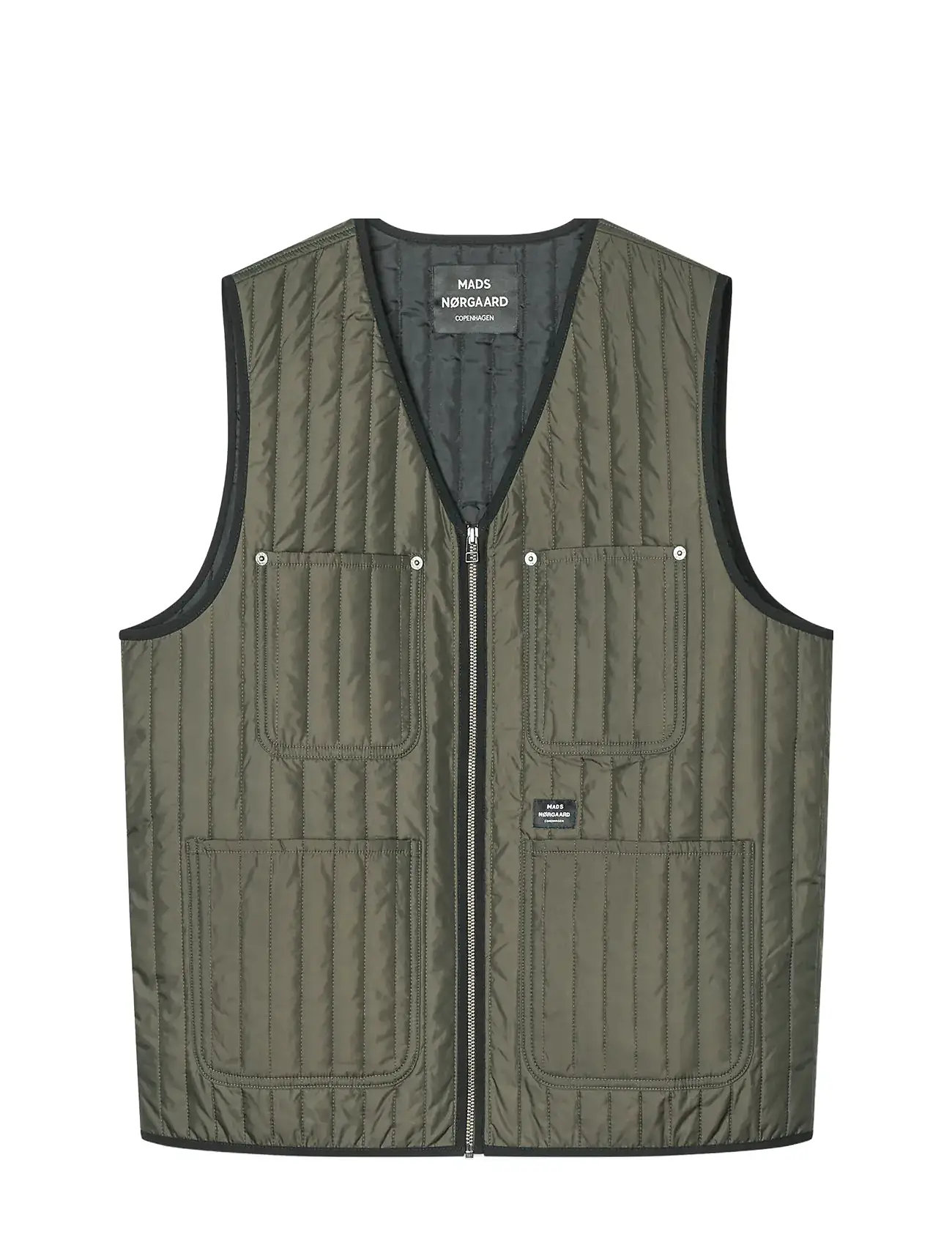 MADS NØRGAARD Quilt Max Vest Khaki - L - Herren