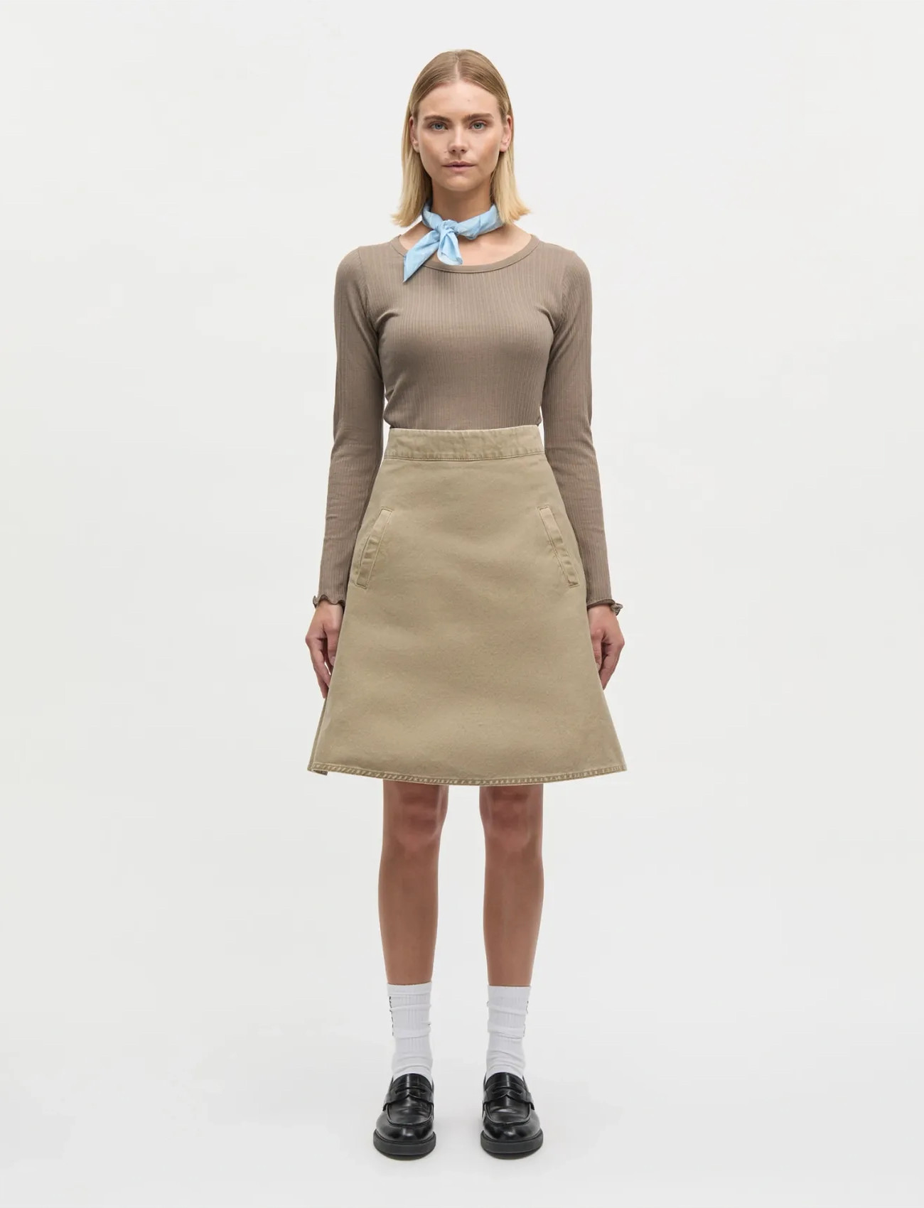 Mads Nørgaard Pointella Troja Tee Ls Fav, L, Brown, T-Shirts & Toppe > Langærmede, Dame