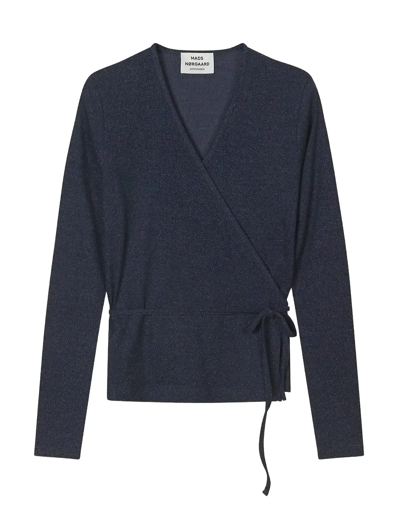MADS NØRGAARD 2X2 Lurex Susi Ls Oberteil Navy - XS - Damen