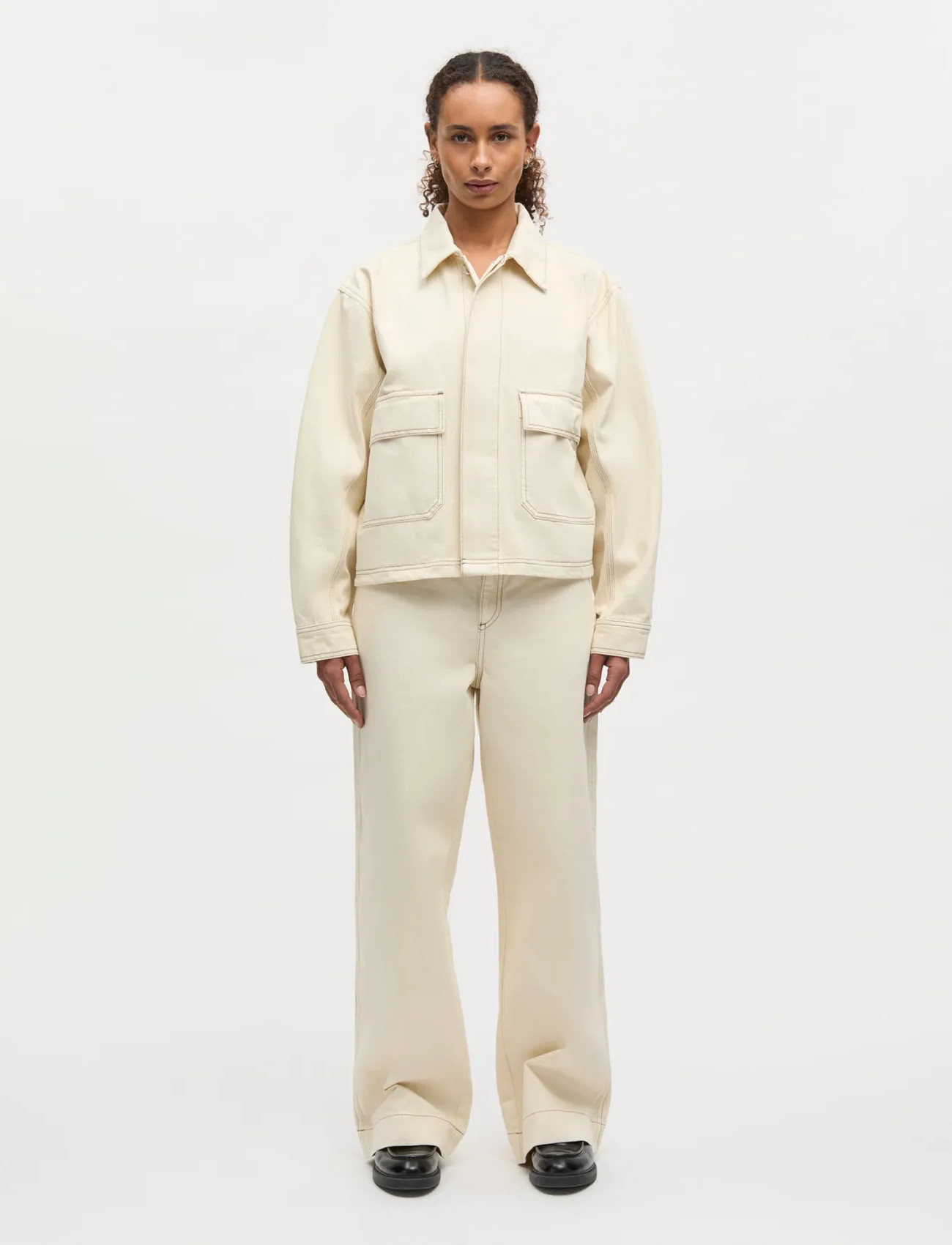 Mads Nørgaard Soil Denim Solar Jacket, 34-36, Cream, Jakker > Denim, Dame