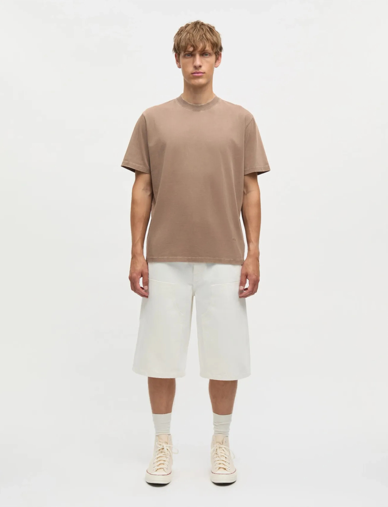 Mads Nørgaard Combed Jersey Dye Thorbjørn Tee, M, Brown, T-Shirts > Kortærmede, Herre