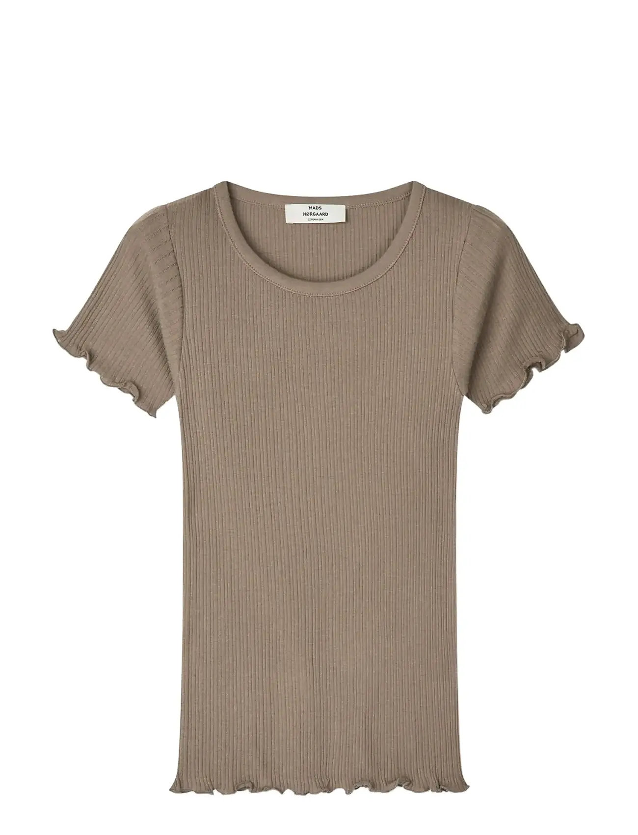 Mads Nørgaard Pointella Trixy Tee, M, Brown, T-Shirts & Toppe > Kortærmede, Dame