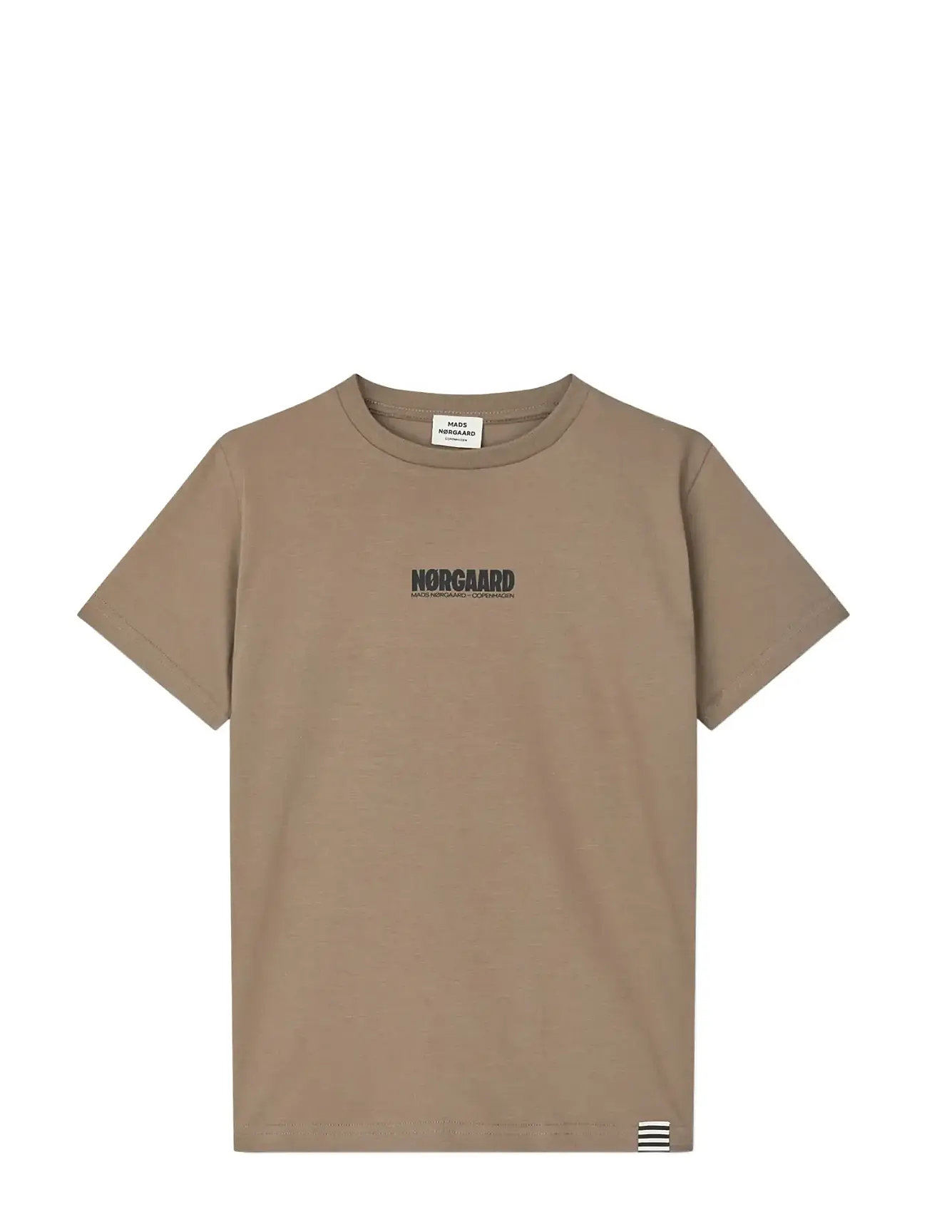 Mads Nørgaard Printed Logo Thorlino Tee, 164, Brown, T-Shirts > Kortærmede, Herre
