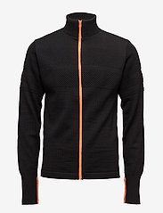 100% Wool Klemens Zip Kontrast - BLACK/ORANGE