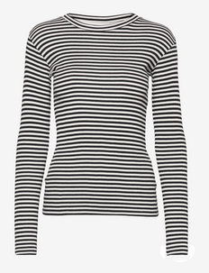 2x2 Cotton Stripe Tuba Top - topy z długimi rękawami - black/white
