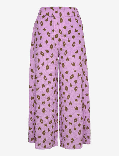 Bumpy Flower Penzlin Pants - bukser med brede ben - brushed dot aop lavendula