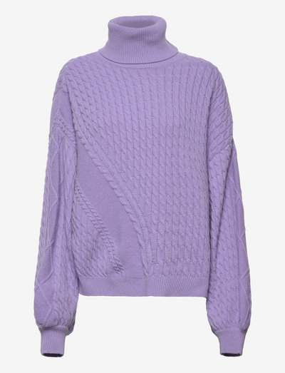 Recycled Wool Mix Rerik Sweater - džemperi ar augstu apkakli - dahlia purple