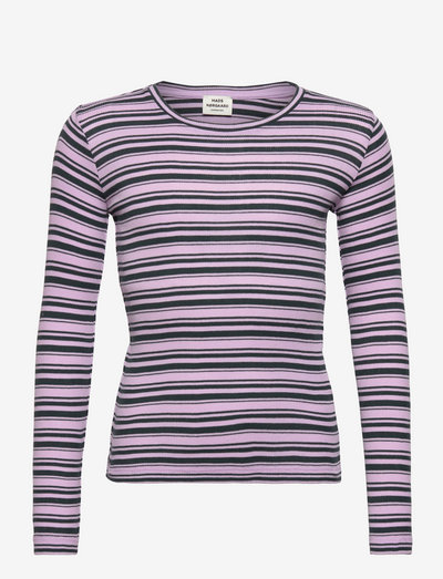 2x2 Cotton Stripe Talino Top - langærmede t-shirts med mønster - lavendula / magical forest