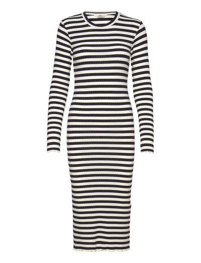 Mads Nørgaard 5x5 Stripe Boa Dress (5x5 Stripe/deep Well/Sort) - 1000 ...