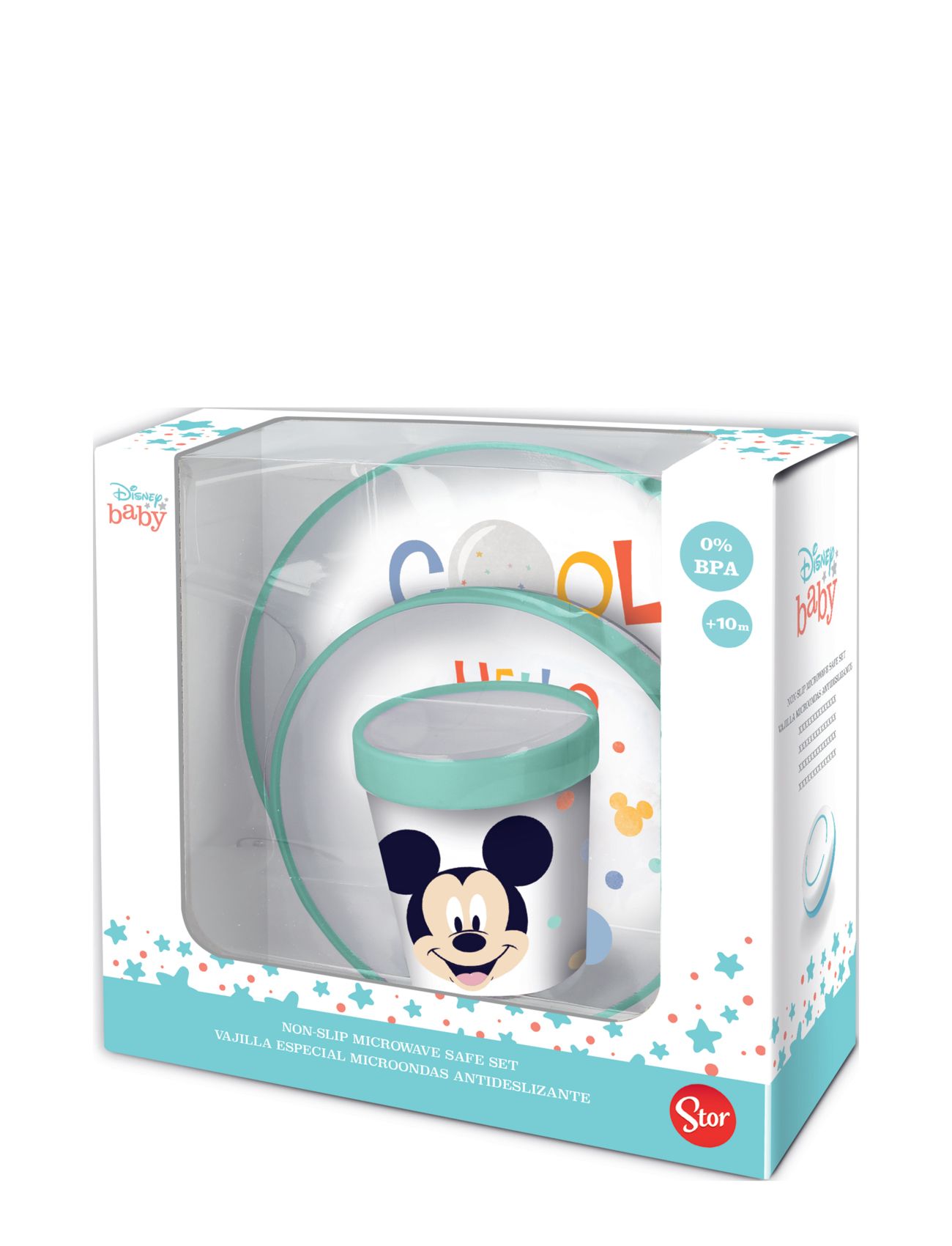 Disney Baby 3 Pcs Set Bicolor Non Slip In Gift Box, Mickey Home Meal Time Dinner Sets Multi/patterned Mickey Mouse