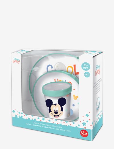 Disney Baby 3 pcs set bicolor non slip in gift box, Mickey - trauku komplekti - multi coloured