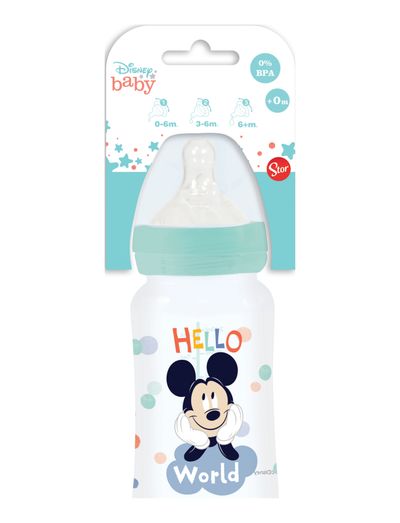 Mickey Mouse Disney Baby 240ml Wideneck Bottle Silicone Teat Mickey Feeding Boozt Com