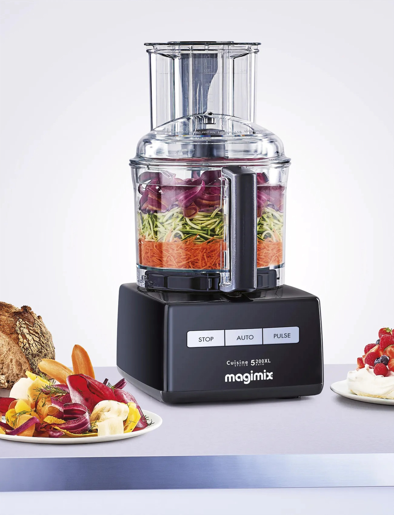 Magimix Foodprocessor Premium Cs 5200 Xl 1100 Watt Sort, 3.7 L x 25, Black, Køkkenmaskiner > Foodprocessorer, Unisex