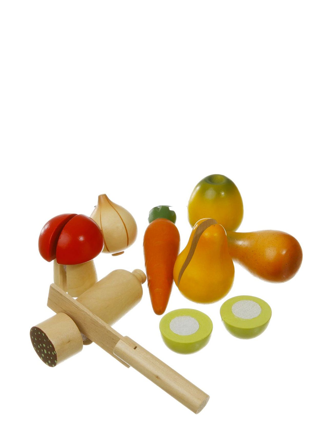 Wooden Fruit And Vegetables With Velcro Toys Toy Kitchen & Accessories Toy Food & Cakes Multi/patterned Magni Toys