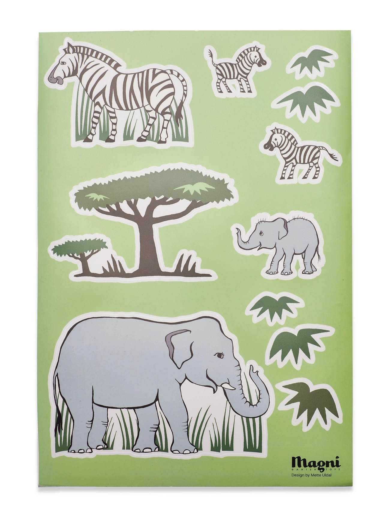 Magni Stickers Elefant Til Væg Home Kids Decor Wall Stickers Animals Multi/patterned Magni Toys