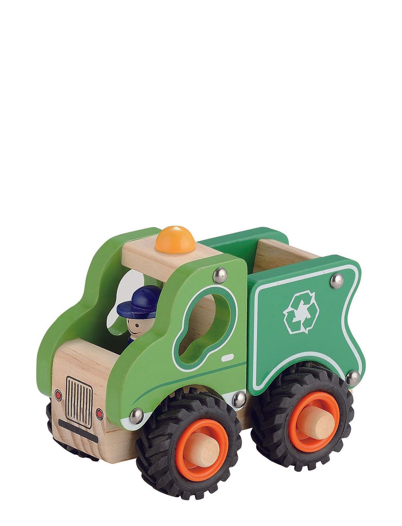 Wooden Garbage Truck With Rubber Wheels Toys Toy Cars & Vehicles Toy Cars Garbage Trucks Green Magni Toys