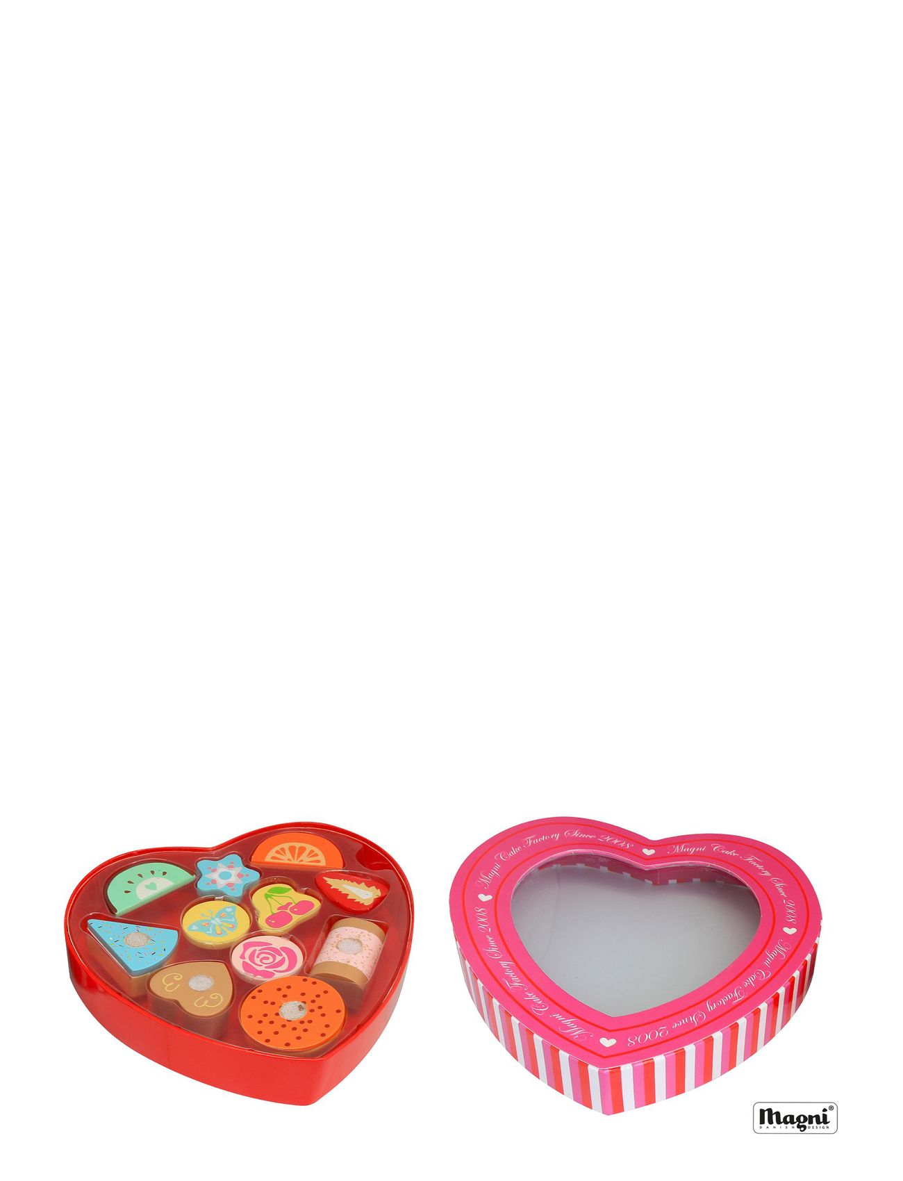 Small Cakes In The Heart Box Toys Toy Kitchen & Accessories Toy Food & Cakes Multi/patterned Magni Toys