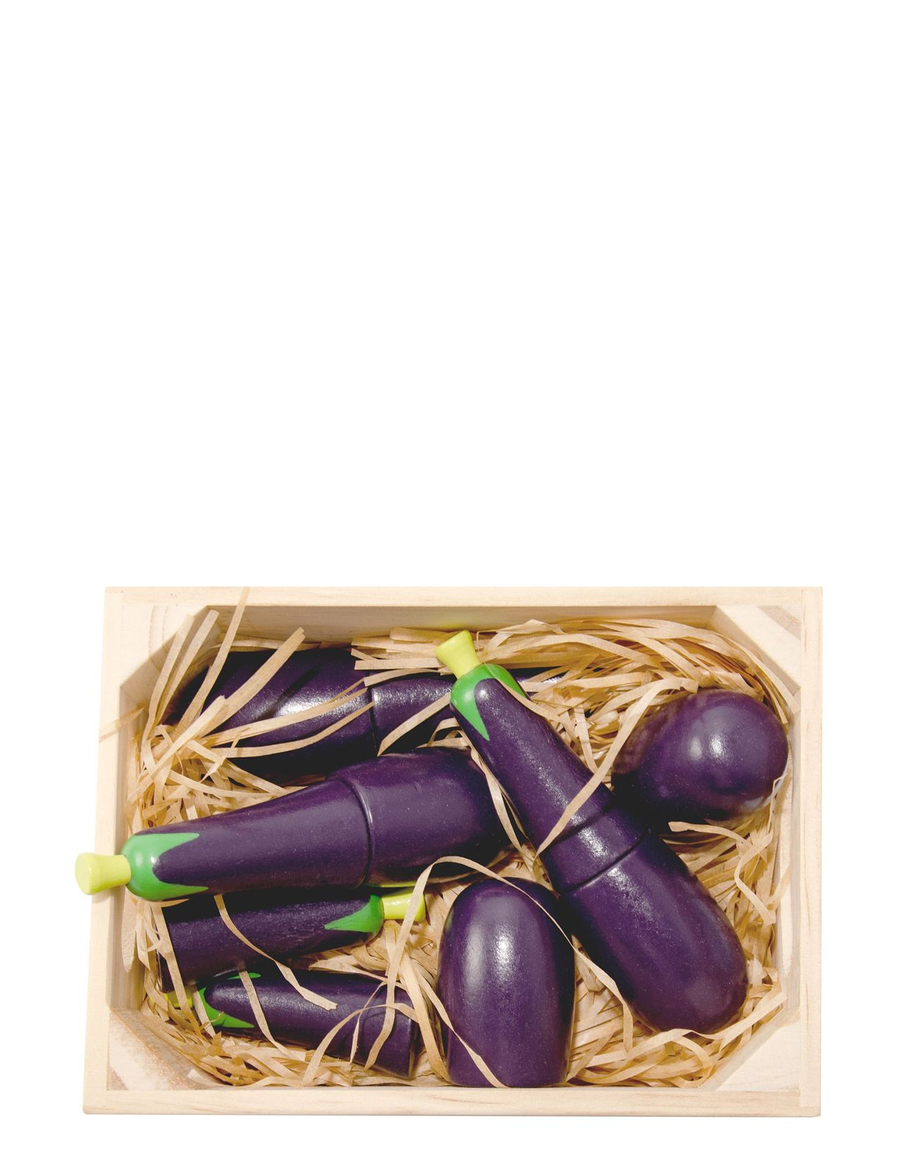 5 Eggplants With Magnet In A Box Toys Toy Kitchen & Accessories Toy Food & Cakes Purple Magni Toys