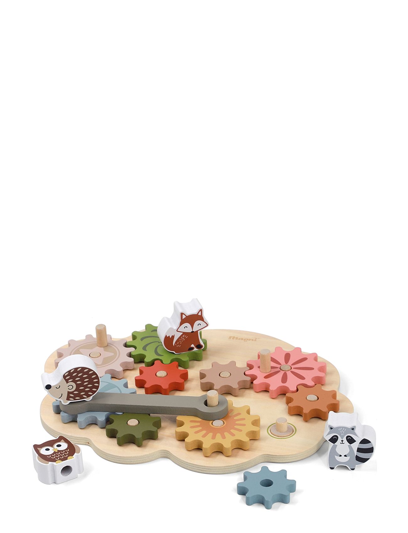 Busy Board With Gears And Animals 100% Fsc Wood Toys Baby Toys Educational Toys Stackable Blocks Multi/patterned Magni Toys