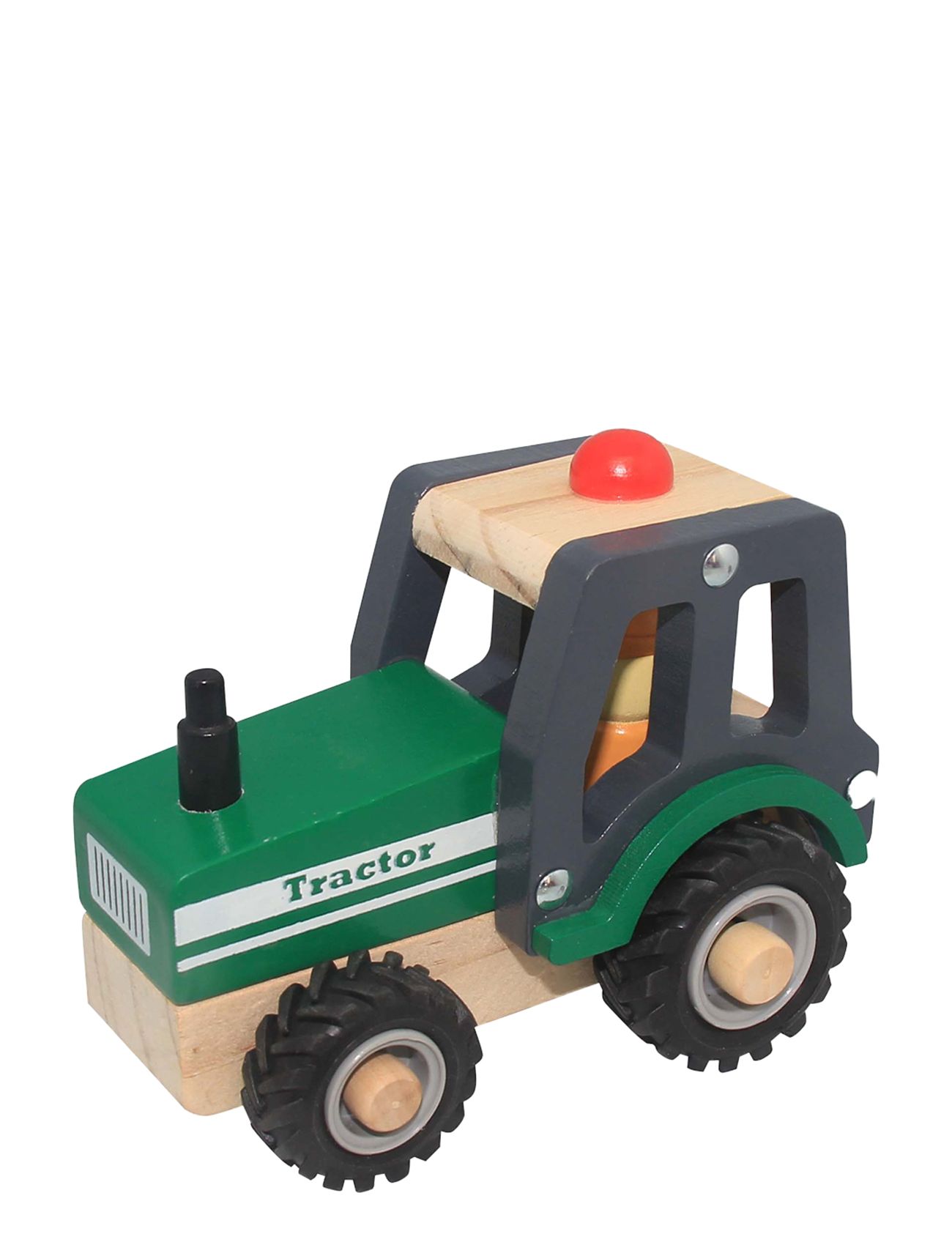 Wooden Tractor W. Rubber Wheels 100% Fsc Toys Toy Cars & Vehicles Toy Vehicles Trucks Green Magni Toys