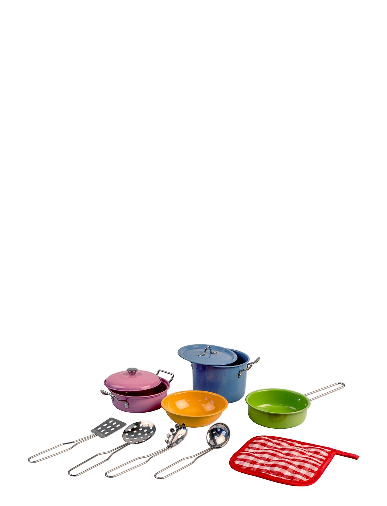 Cookware Set In Different Colors 11 Pcs Toys Toy Kitchen & Accessories Toy Kitchen Accessories Multi/patterned Magni Toys