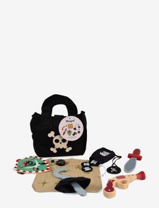 Pirate kit in a bag with 8 pcs., wood - kostymetilbehør - multi coloured