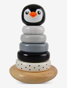 Penguin Stacking Tower, Black - stapelbara klossar - black