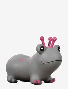 Jumping Frog - grey and pink - hoppdjur - pink/gray