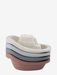 Wheat Straw Bath Boat Cups, 4 pcs - badelegetøj - bourdeux/gray/beige