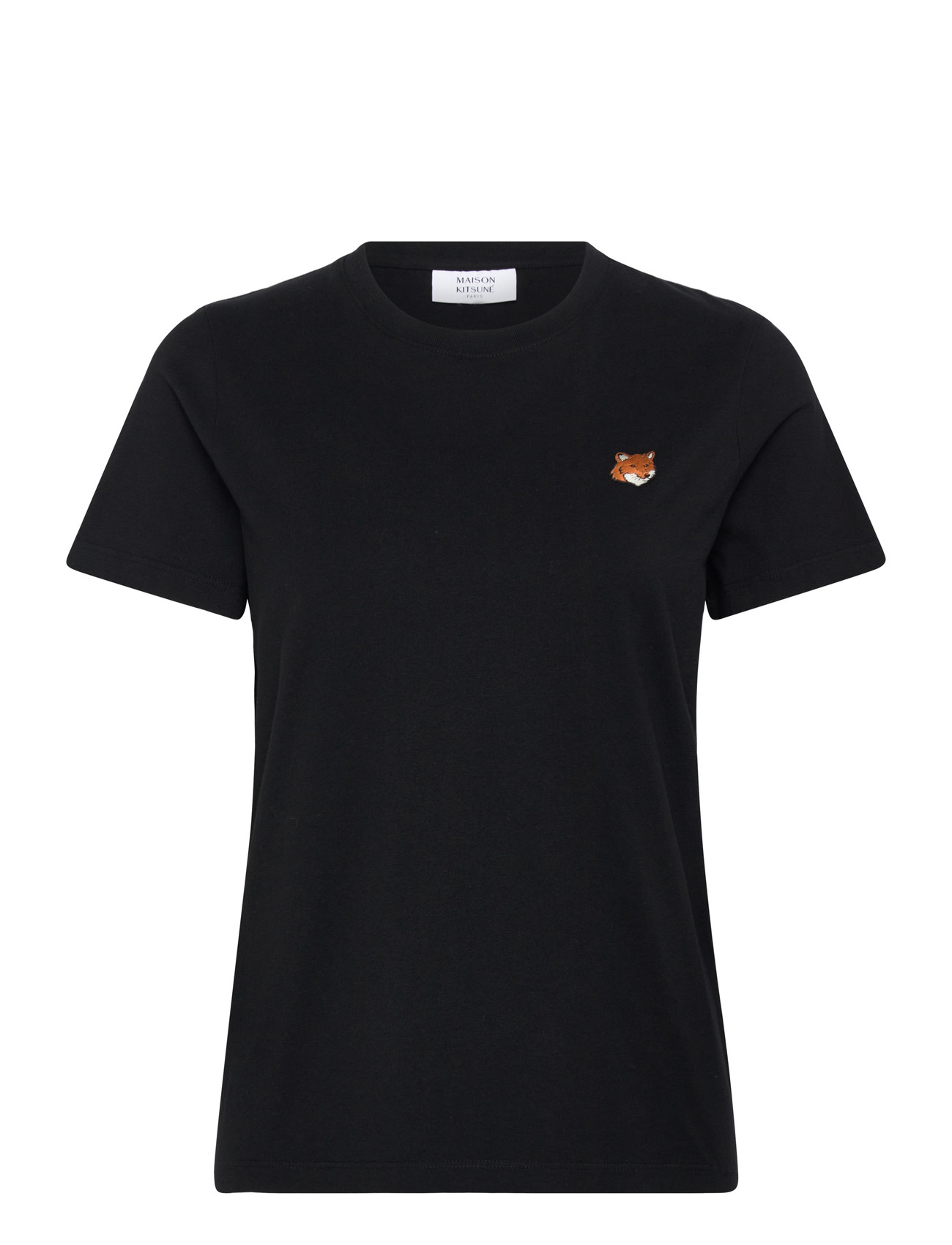 Maison Kitsune Fox Head Regular Tee-Shirt, XL, Black, T-Shirts & Toppe > Kortærmede, Dame