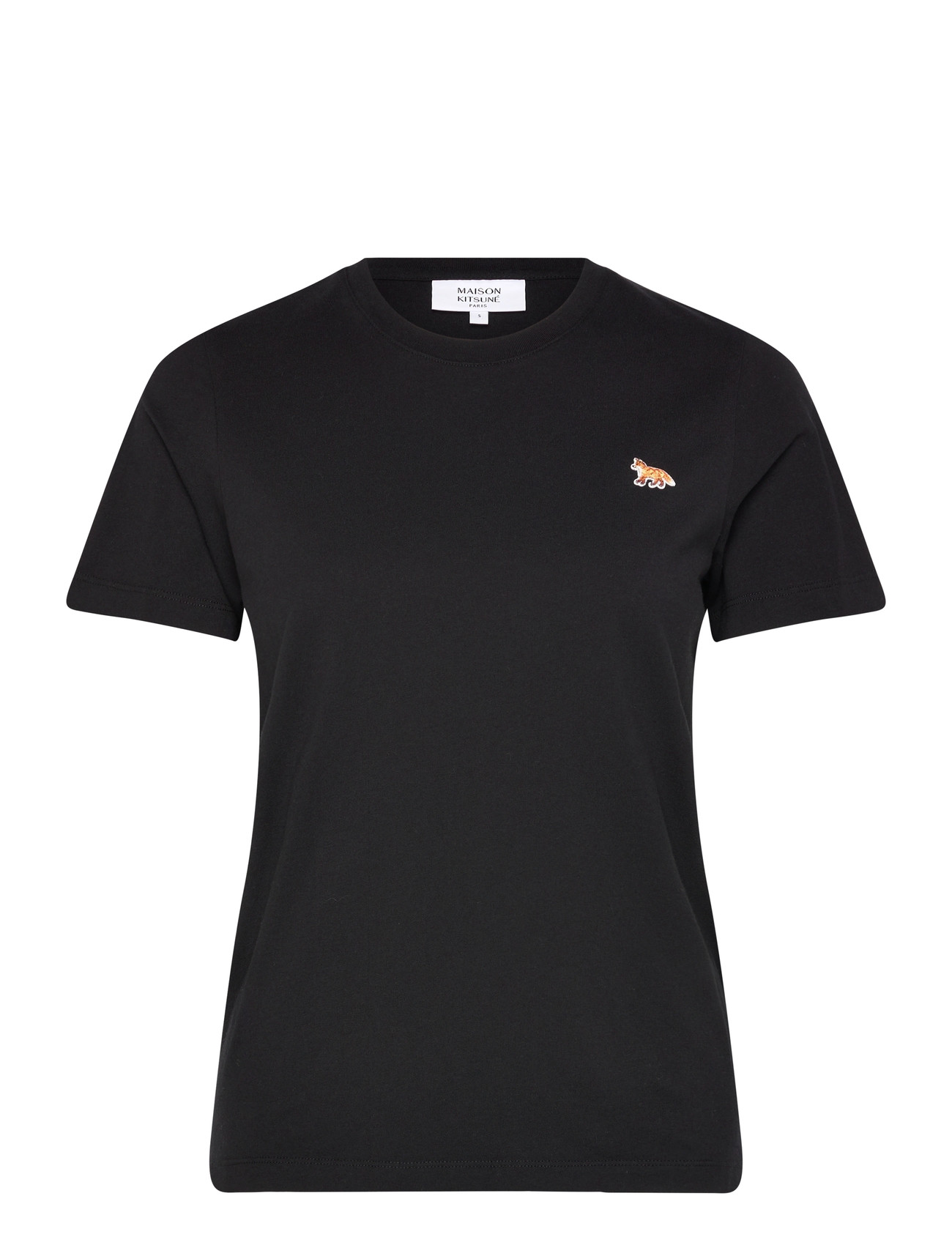 Maison Kitsune Baby Fox Patch Regular Tee Shirt, L, Black, T-Shirts & Toppe > Kortærmede, Dame