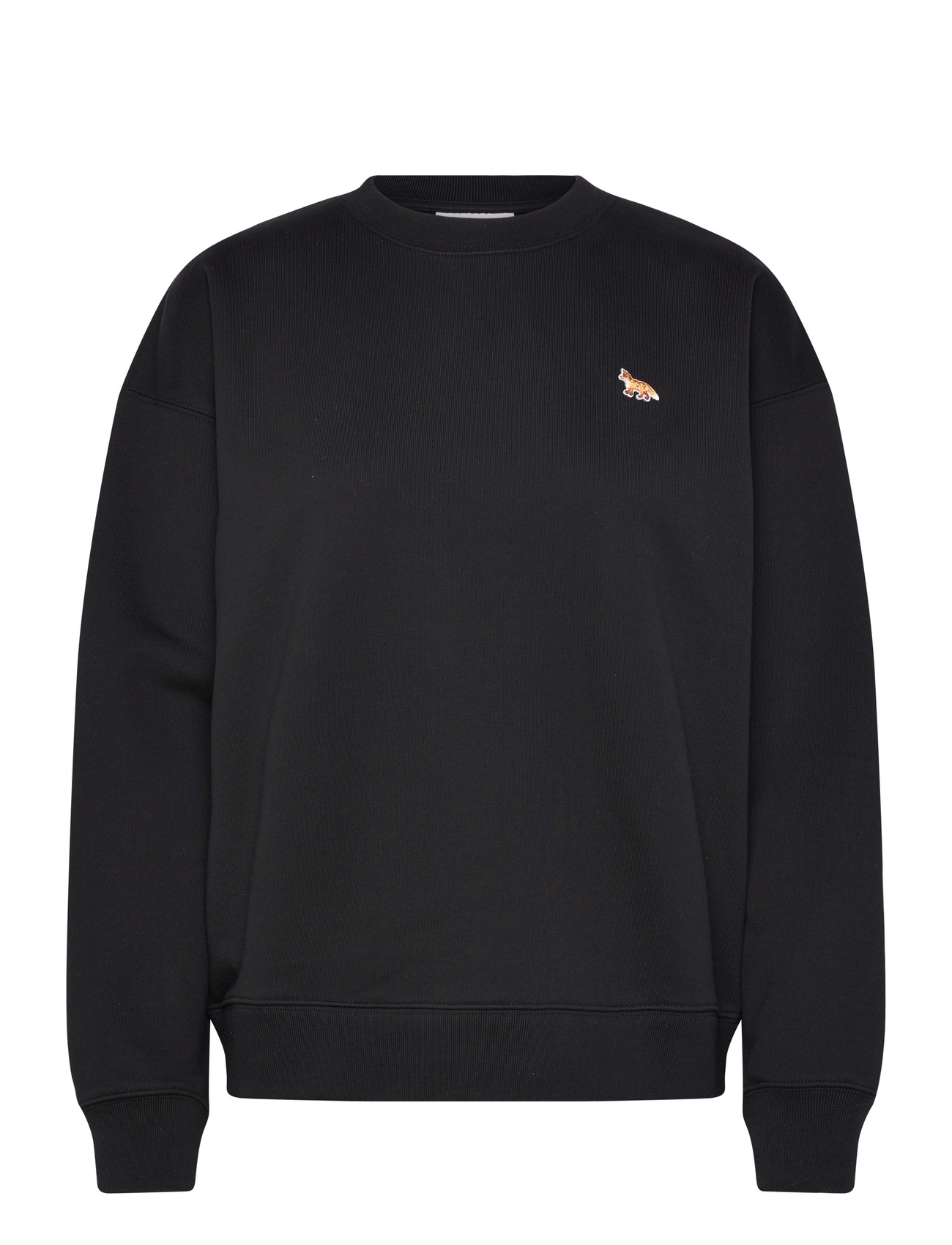 Maison Kitsune Baby Fox Comfort Sweatshirt, L, Black, Sweatshirts & Hættetrøjer > Sweatshirts, Dame