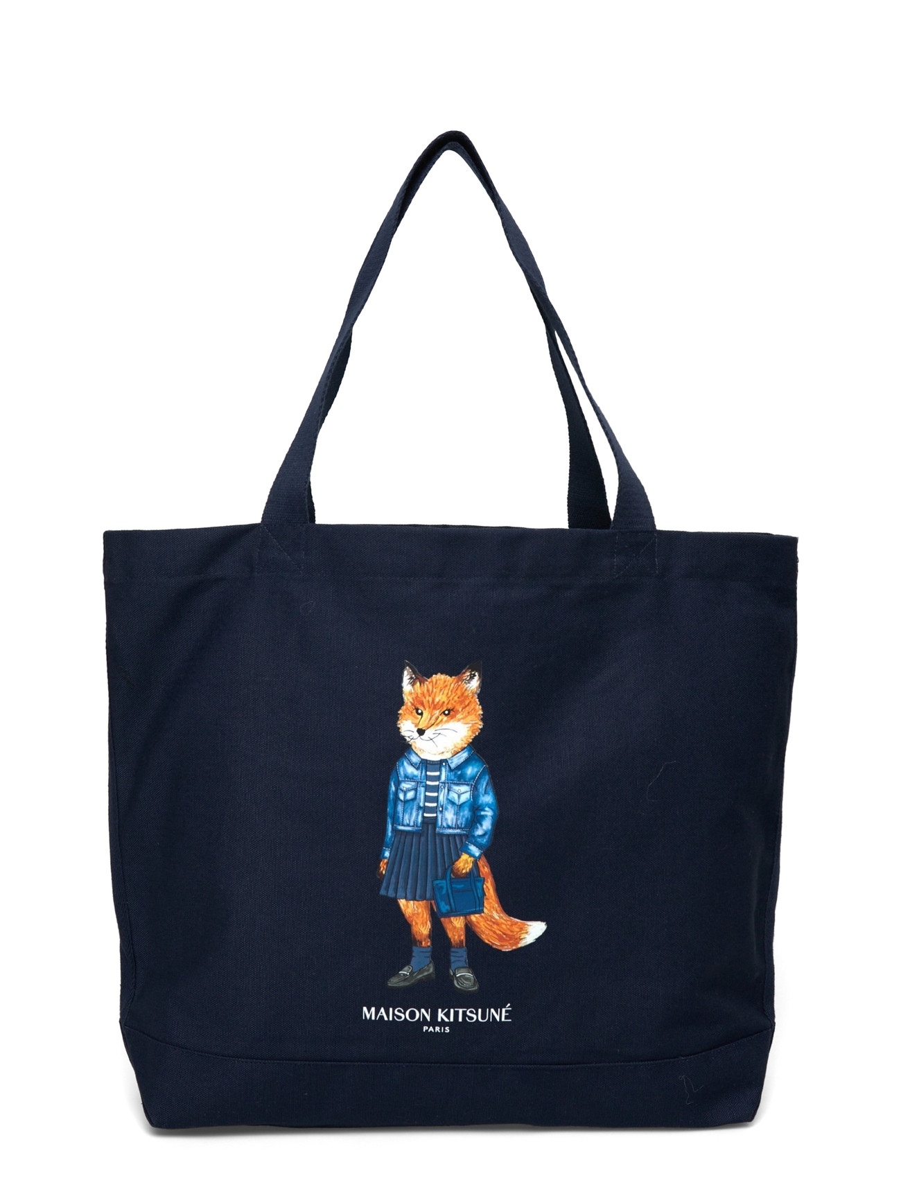 Maison Kitsune Dressed Fox Tote, TU, Navy, Tasker > Shoppere, Herre