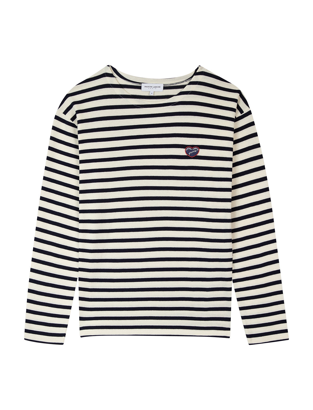 Colombier Patch Coeur/Gots Designers T-shirts Long-sleeved Navy Maison Labiche Paris