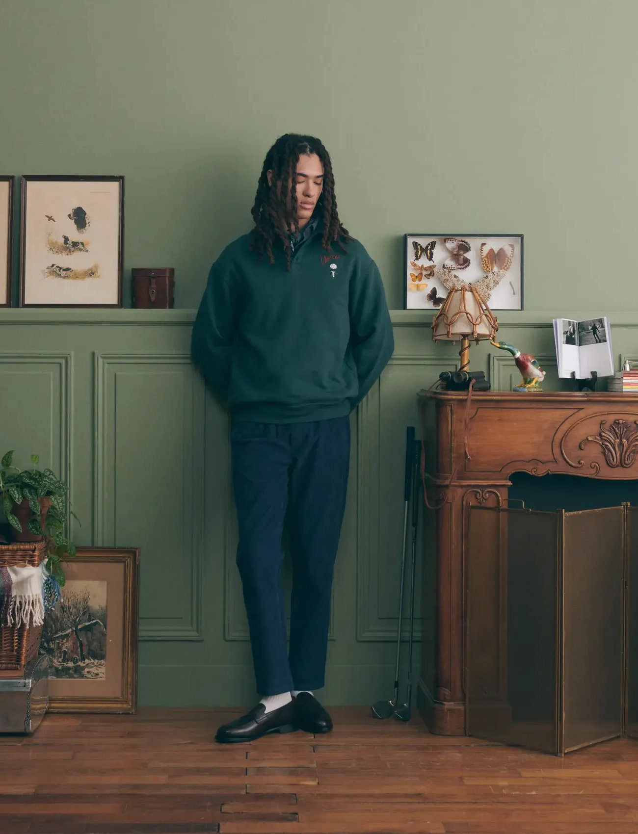 Maison Labiche Hillairet Drapeau Labiche, M, Green, Strik > Langærmede Strikkede Poloer, Herre